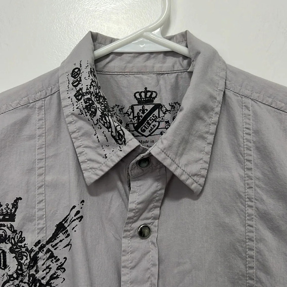 Guess Men’s Long Sleeve Button Down Gray Dress Shirt size Small - Picture 3 of 10